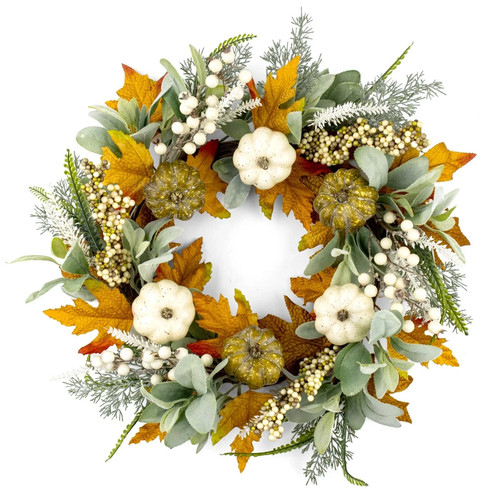 Autumn pumpkin wreath - autumn,